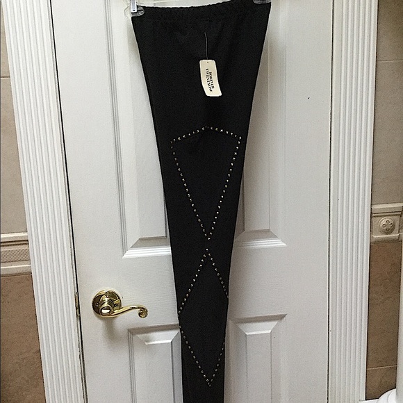 Forever 21 Pyramid Rock Stud Legging MESH Inserts Black S - Picture 4 of 8